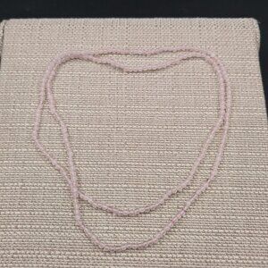 Rose Quartz Stone Handmade 17 Inch Slip On Necklace B1041